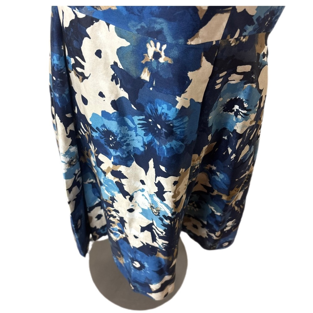 NWT! $478 Kate Spade Autumn Floral Scoop Neck Dress Blue Women’s Size 12 - Picture 5 of 8